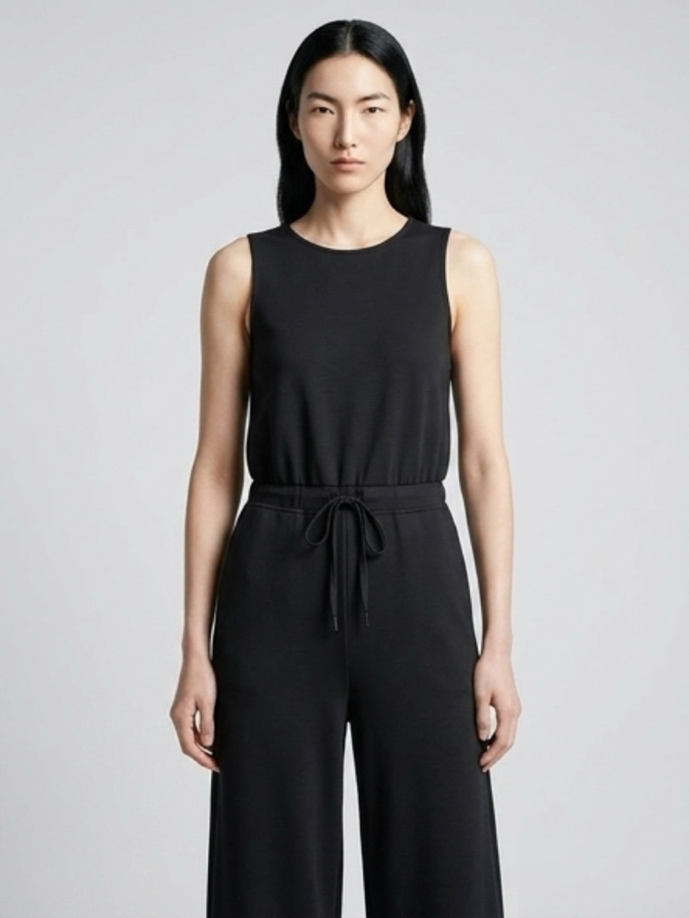 Classic Black Sleeveless Wide-Leg Jumpsuit